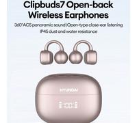 HYUNDAI Clipbuds7 Écouteurs Bluetooth, Écouteurs Ouverts de Sport et d'Entreprise Bluetooth 5.4 Audio Directionnel, Son Surround, Affichage de la Batterie, Longue Durée de Lecture, Faible Latence, Éco