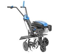 Hyundai Motobineuse Thermique 60 cm à Essence avec démarrage électrique, Moteur 4-Temps 173 CC, Profondeur de Travail 26 cm, 4 Jeux de Fraises, poignée Ergonomique réglable