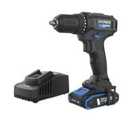Hyundai - Perceuse Visseuse Sans Fil 20V 40Nm - Batterie 2Ah & Chargeur Inclus, Boîte 2 Vitesses, Mandrin 13 mm, LED, Légère 1 kg - Garantie 3 Ans