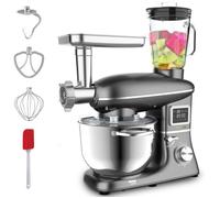 Hyundai - Robot pâtissier 1500W 6.2L 6 vitesses blender hachoir et spatule Argent G