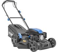 Hyundai Tondeuse à Gazon Thermique Autotractée Noire 46 cm, Moteur 139 cm3 3,7 CV 4 Temps, Bac 60 L, Coupe 4-en-1 Mulching, Carter Acier, Garantie 3 Ans - HYM18150SPX