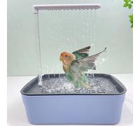 Hyunlai Baignoire automatique pour oiseaux montée sur cage avec circulation de l'eau - Douche autonettoyante pour perruches, calopsittes et petites perruches - Installation sans outil
