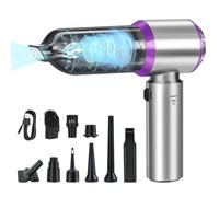 Hyunlai Puissant aspirateur de Voiture portatif 16000Pa Multifonctionnel 4 en 1 Mini aspirateur à Main sans Fil, Portable et Rechargeable pour la Maison, la Voiture, Le Bureau, la Table et Le canapé
