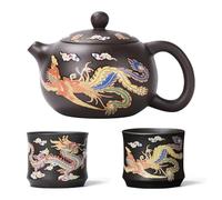 Hyunlai Théière en argile violette faite à la main et changeant de couleur - Théière Gongfu avec bec verseur facile à nettoyer, pour les amateurs de thé