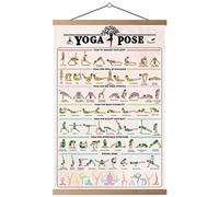 HYUOEP Poster décoratif sur toile pour salon, chambre à coucher - 40 x 60 cm - Avec cadre (poster de yoga)