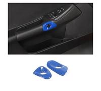 HYUOIND Autocollant De Garniture De Couvercle De Commutateur De Porte De Voiture en Fibre De Carbone ABS/Noir/Rouge Compatible avec Corvette C6 2005-2013, Accessoires D'intérieur De Voiture(Blue)
