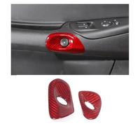 HYUOIND Autocollant De Garniture De Couvercle De Commutateur De Porte De Voiture en Fibre De Carbone ABS/Noir/Rouge Compatible avec Corvette C6 2005-2013, Accessoires D'intérieur De Voiture(Red)