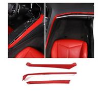 HYUOIND Autocollant Décoratif en Fibre De Carbone ABS Compatible avec La Corvette C8 Z51 Z06 2020-2023, Cadre De Commande Central Latéral, Accessoires De Voiture(Style C Red)