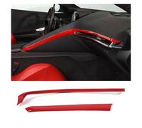 HYUOIND Autocollant Décoratif en Fibre De Carbone ABS Compatible avec La Corvette C8 Z51 Z06 2020-2023, Cadre De Commande Central Latéral, Accessoires De Voiture(Style B Red)