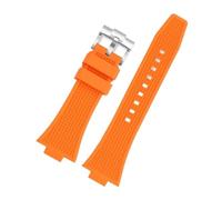 HYUOIND Bracelet de montre en caoutchouc compatible avec les montres Tissot PRX T137.407/410 Super Player Series for homme, 26-12 mm. Pièces détachées for montres PRX.(Orange Steel)