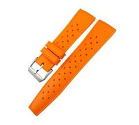 HYUOIND Bracelet de Montre en Caoutchouc et Silicone 19 mm, 20 mm, 21 mm, 22 mm, Compatible avec Les Montres Omega, Hamilton, IWC Pilot, Huawei, for la plongée et Le Sport(Orange Silver,19mm)