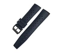 HYUOIND Bracelet de Montre en Caoutchouc et Silicone 19 mm, 20 mm, 21 mm, 22 mm, Compatible avec Les Montres Omega, Hamilton, IWC Pilot, Huawei, for la plongée et Le Sport(Black Black,21mm)