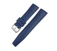 HYUOIND Bracelet de Montre en Caoutchouc et Silicone 19 mm, 20 mm, 21 mm, 22 mm, Compatible avec Les Montres Omega, Hamilton, IWC Pilot, Huawei, for la plongée et Le Sport(Blue Silver,19mm)