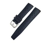 HYUOIND Bracelet de Montre en Caoutchouc et Silicone 19 mm, 20 mm, 21 mm, 22 mm, Compatible avec Les Montres Omega, Hamilton, IWC Pilot, Huawei, for la plongée et Le Sport(Black Silver,19mm)