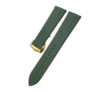HYUOIND Bracelet de montre en fluoroélastomère FKM compatible avec les montres Omega Speedmaster et Seamaster, ainsi qu'avec la Samsung Galaxy Watch 6 et 4.(Green gold2,19mm)