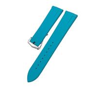 HYUOIND Bracelet de montre en fluoroélastomère FKM compatible avec les montres Omega Speedmaster et Seamaster, ainsi qu'avec la Samsung Galaxy Watch 6 et 4.(Light blue silver2,19mm)