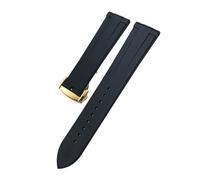 HYUOIND Bracelet de montre en fluoroélastomère FKM compatible avec les montres Omega Speedmaster et Seamaster, ainsi qu'avec la Samsung Galaxy Watch 6 et 4.(Black gold1,20mm)