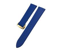 HYUOIND Bracelet de montre en fluoroélastomère FKM compatible avec les montres Omega Speedmaster et Seamaster, ainsi qu'avec la Samsung Galaxy Watch 6 et 4.(Blue gold1,21mm)