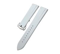 HYUOIND Bracelet de montre en fluoroélastomère FKM compatible avec les montres Omega Speedmaster et Seamaster, ainsi qu'avec la Samsung Galaxy Watch 6 et 4.(White silver2,19mm)