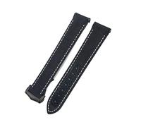 HYUOIND Bracelet de Montre en Nylon à extrémité incurvée Compatible avec Les Montres Omega Seamaster 300 Speedmaster AT150(Black White-Black,19mm)