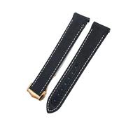 HYUOIND Bracelet de Montre en Nylon à extrémité incurvée Compatible avec Les Montres Omega Seamaster 300 Speedmaster AT150(Black White-Rose,21mm)