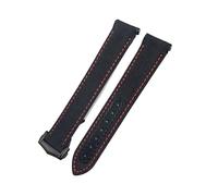 HYUOIND Bracelet de Montre en Nylon à extrémité incurvée Compatible avec Les Montres Omega Seamaster 300 Speedmaster AT150(Black Red-Black,19mm)