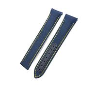HYUOIND Bracelet de Montre en Nylon à extrémité incurvée Compatible avec Les Montres Omega Seamaster 300 Speedmaster AT150(Blue Yellow,19mm)