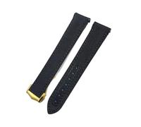 HYUOIND Bracelet de Montre en Nylon à extrémité incurvée Compatible avec Les Montres Omega Seamaster 300 Speedmaster AT150(Black Black-Gold,19mm)
