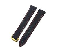 HYUOIND Bracelet de Montre en Nylon à extrémité incurvée Compatible avec Les Montres Omega Seamaster 300 Speedmaster AT150(Black Red-Gold,20mm)