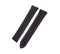 HYUOIND Bracelet de Montre en Nylon à extrémité incurvée Compatible avec Les Montres Omega Seamaster 300 Speedmaster AT150(Black Red,21mm)