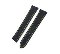 HYUOIND Bracelet de Montre en Nylon à extrémité incurvée Compatible avec Les Montres Omega Seamaster 300 Speedmaster AT150(Black Yellow,20mm)