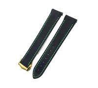 HYUOIND Bracelet de Montre en Nylon à extrémité incurvée Compatible avec Les Montres Omega Seamaster 300 Speedmaster AT150(Black Green-Gold,19mm)
