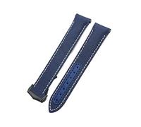 HYUOIND Bracelet de Montre en Nylon à extrémité incurvée Compatible avec Les Montres Omega Seamaster 300 Speedmaster AT150(Blue White-Black,21mm)