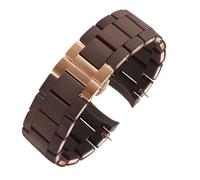 HYUOIND Bracelet de Montre incurvé Compatible avec Les modèles Armani AR5905 5890 5919 5906 5891 5920, 20 mm, 23 mm, Noir, Marron et Or Rose(Black Rose Gold,20mm fwomen)