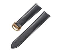 HYUOIND Bracelet en cuir Compatible avec le bracelet Cartier Solo, bracelet en cuir souple, boucle pliante en cuir de Londres, accessoires(Black gold buckle,20mm)