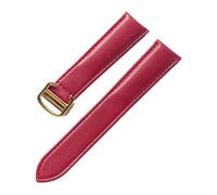 HYUOIND Bracelet en cuir Compatible avec le bracelet Cartier Solo, bracelet en cuir souple, boucle pliante en cuir de Londres, accessoires(Red gold buckle,17mm)