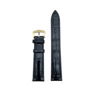 HYUOIND Bracelet en cuir de vachette entièrement respirant et durable, compatible avec les accessoires de bracelet en cuir CARTIER solo/santos(Black-golden,15mm)