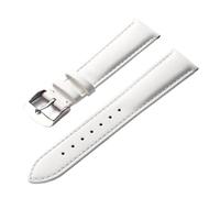 HYUOIND Bracelet en cuir for hommes et femmes, boucle ardillon souple, 12mm, 14mm, 16mm, 18mm, 20mm, 22mm, accessoires(White,22mm)