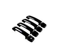 HYUOIND Garniture De Poignée De Porte Extérieure De Voiture en ABS Chromé/Fibre De Carbone, Compatible avec Toyota Tundra 2007-2021 Et Sequoia 2008-2015, Accessoires De Voiture(Black)