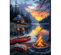 Hyupuanj 5D À travers le lac Peinture Diamant Painting Kit, 70x90cm y-127