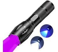 HYVCZP Lampe de poche UV rechargeable 2 en 1, lampe de poche portable, étanche, lampe de poche LED avec combinaison de lumière blanche et UV, détecteur d'urine pour chien/chat, taches sèches