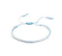 HYXX Bracelet Bresilien, Bracelet D'Amitié Fait À La Main Bracelet De Yoga Tissé Multicolore Simple Créatif Blanc Bleu Bracelet De Corde De Prière Réglable Boho Bijoux Cadeaux pour Filles Dames Ho
