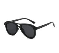 HYYZZC Lunettes de soleil aviateur vintage à double pont pour homme, protection UV400, noires, taille unique.