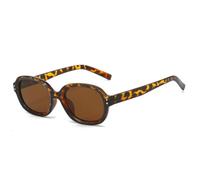HYYZZC Lunettes de soleil carrées pour femmes, protection UV400, style rétro, rivets, tendance pour hommes, idéales pour les sports de plein air, vert foncé, imprimé léopard, taille unique.