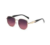 HYYZZC Lunettes de soleil de rue pour femmes, monture ronde en métal, tendance, anti-UV, rétro, personnalisées, pour voiture, gris/rose