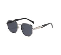 HYYZZC Lunettes de soleil de rue pour femmes, monture ronde en métal, tendance, anti-UV, rétro, personnalisées, pour voiture, argent