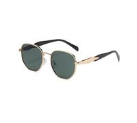 HYYZZC Lunettes de soleil de rue pour femmes, monture ronde en métal, tendance, anti-UV, rétro, personnalisées, pour voiture, vert