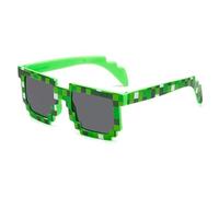 HYYZZC Lunettes de soleil Lunettes de soleil Creeper Lunettes fantaisie amusantes Lunettes Pixel pour garçons et filles, 4007, vert