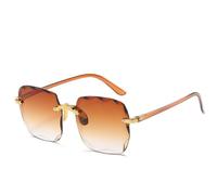 HYYZZC Lunettes de soleil pour femmes, lunettes de soleil sans monture, verres de coupe, nuances océaniques, lunettes vintage pour femmes, 2, 1 pièce