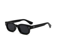 HYYZZC Lunettes de soleil rétro carrées, petites, aux couleurs bonbon, tendance femme, rivets, imprimé léopard homme, protection UV400, noir et gris, taille unique